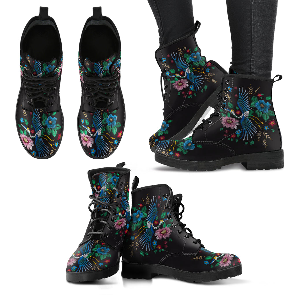 Colorful Bird Printed Boots