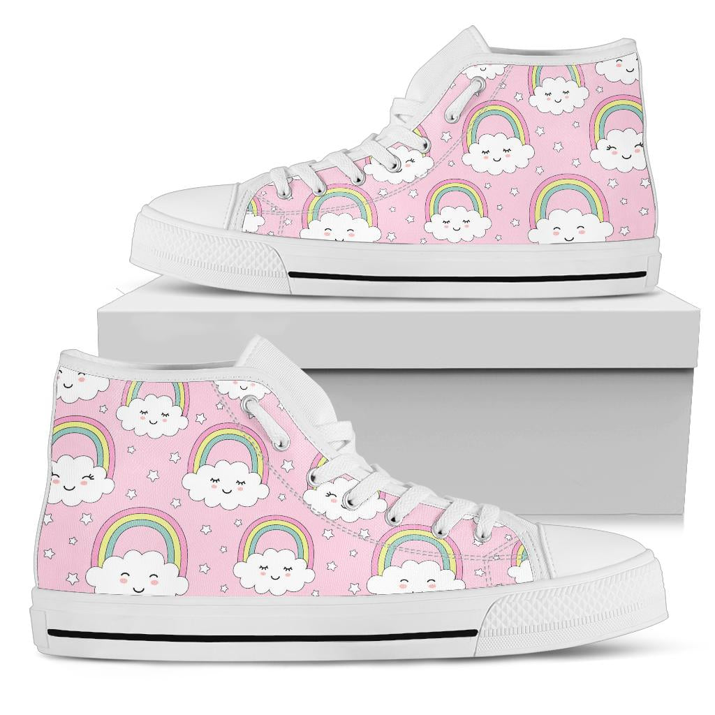 Pink Rainbow High Top Shoes