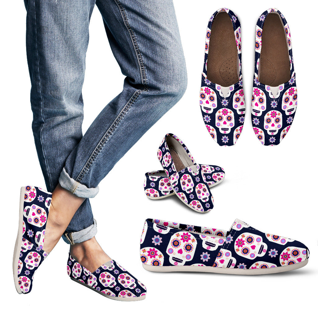 Day Of the Dead Sugar Skull Slip-On Shoes