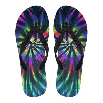 Colorful Neon Tie Dye Flip Flops