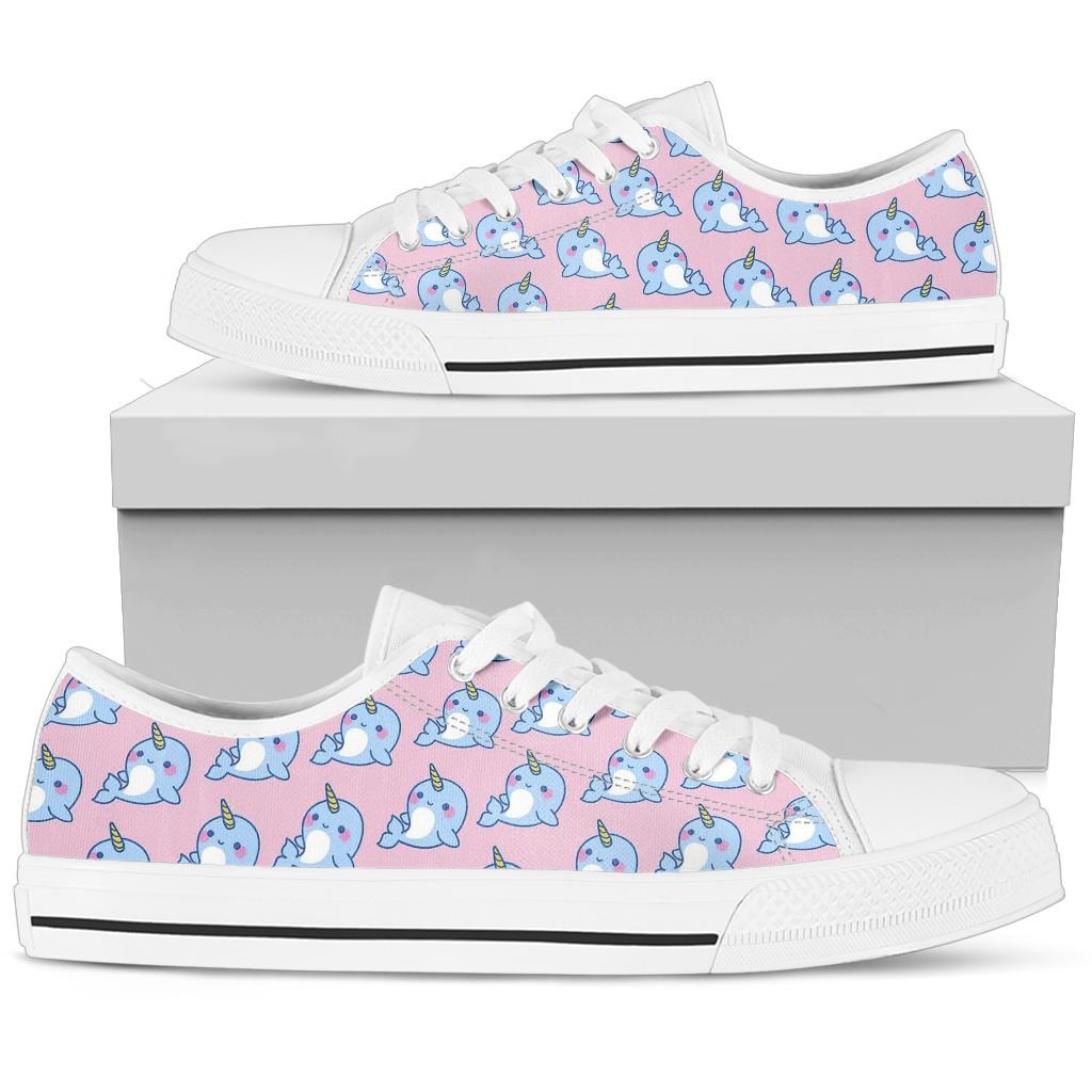 Pink Narwhal Low Top Shoes