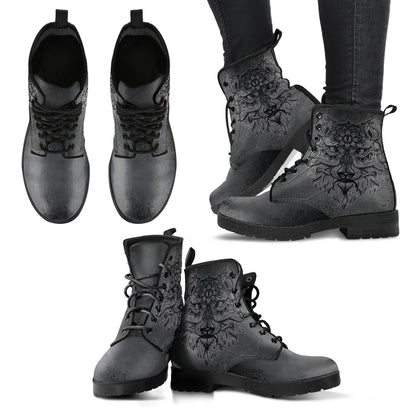 Dark Grey Boho Wolf Womens Boots