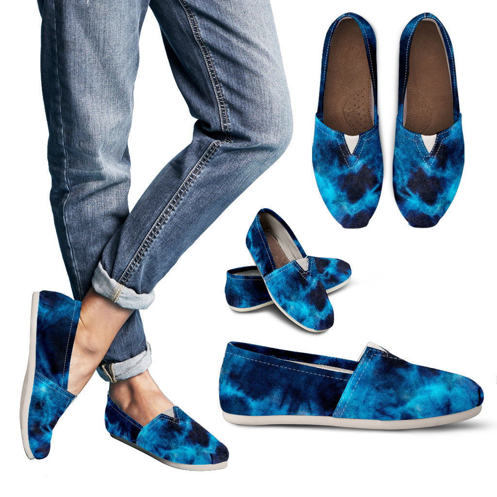 Blue Tie Dye Grunge Casual Shoes