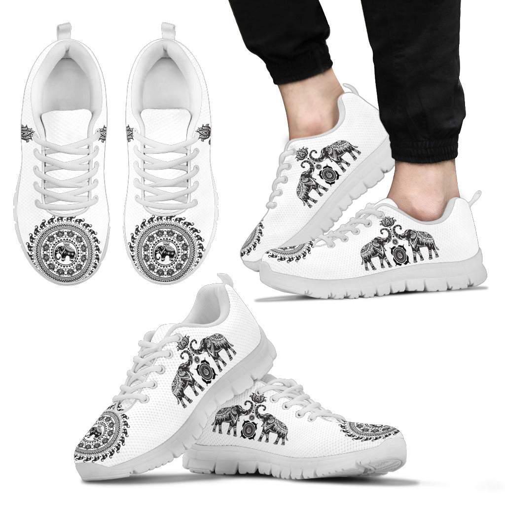 Elephant Mandala White - Sneakers