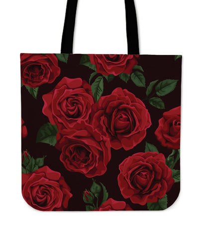 Red Roses Canvas Tote Bag
