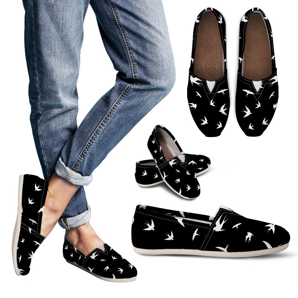Swallow Print Slip-On Shoes