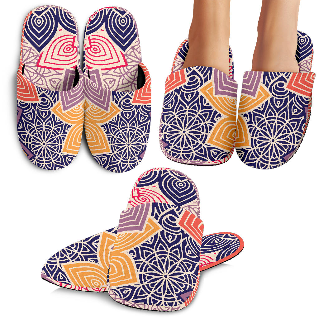 Colorful Floral Mandalas Slippers