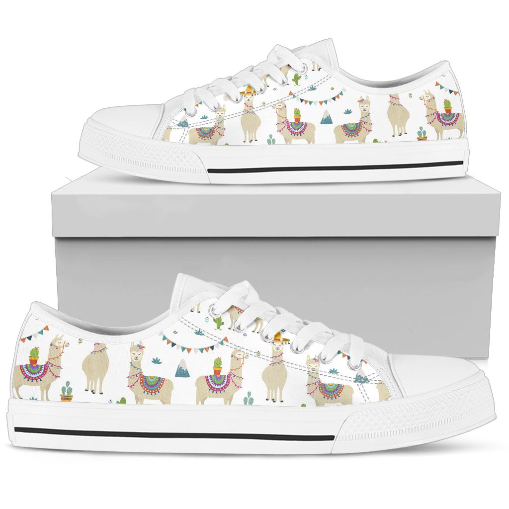 White Llama Low Top Shoes
