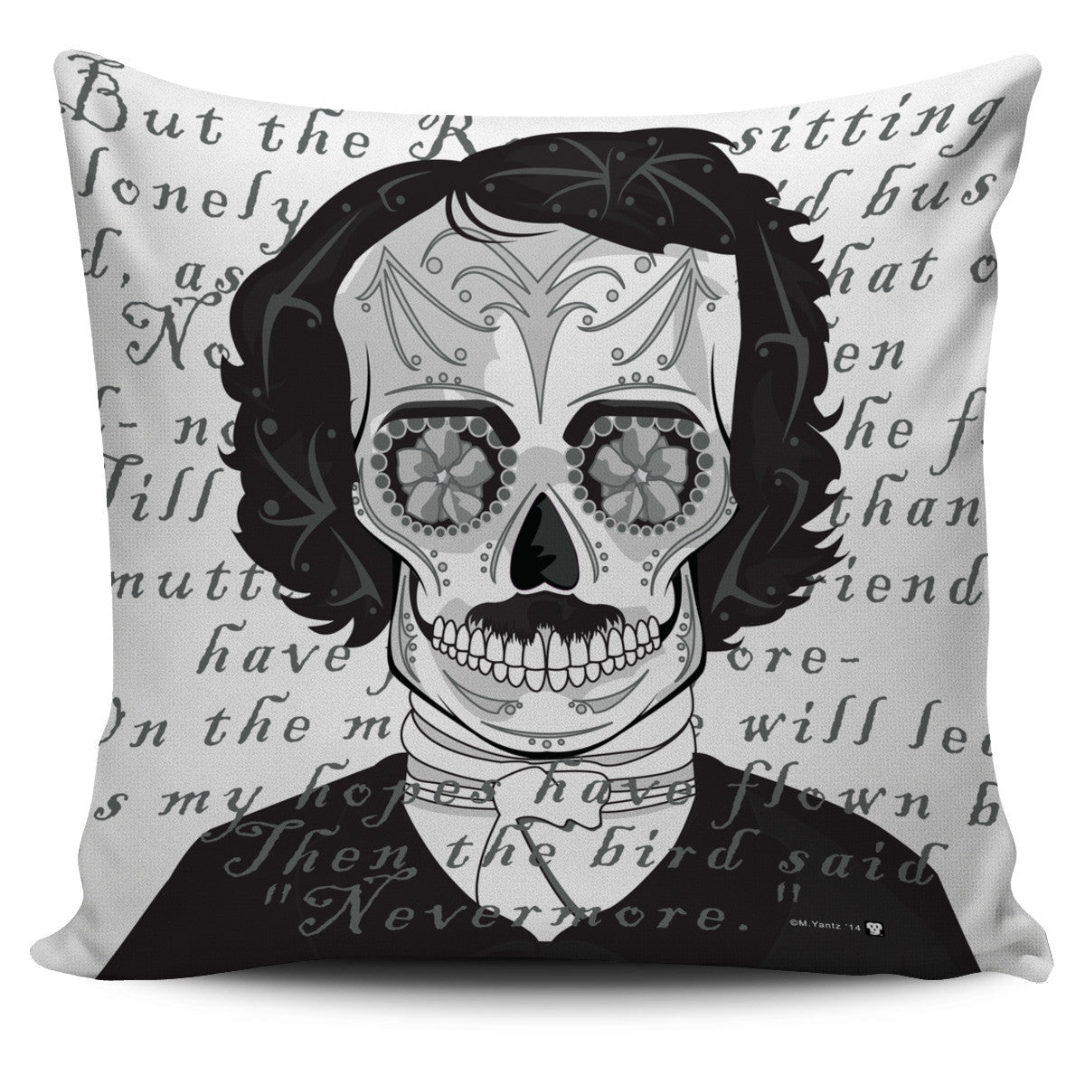 POE SUGAR SKULL PILLOW COVERS
