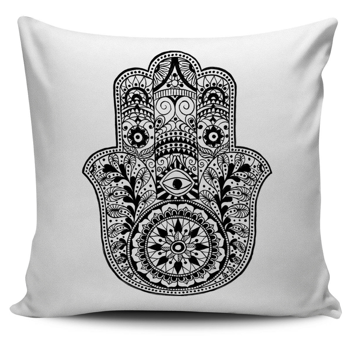 HAMSA HAND WHITE PILLOW COVERS