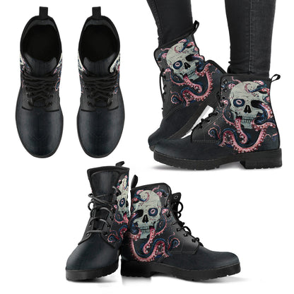 Octopus Skull Womens Boots