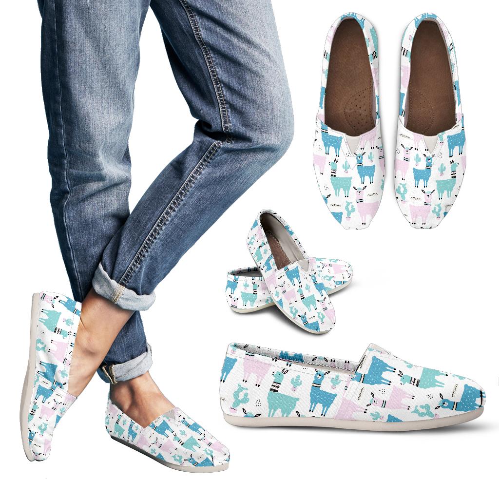 Llama Pastel Shoes Womens Slip On Shoes