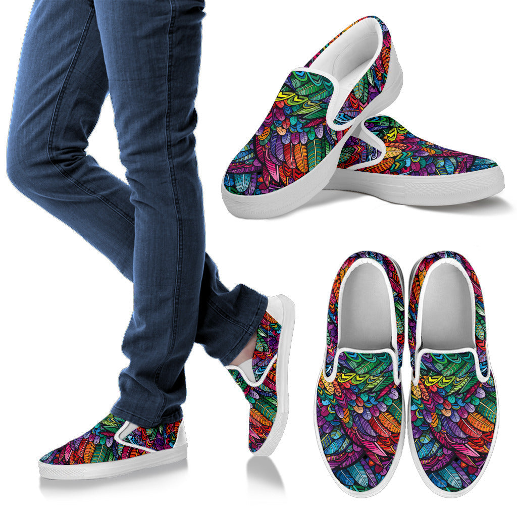 Boho Feathers - Slip Ons