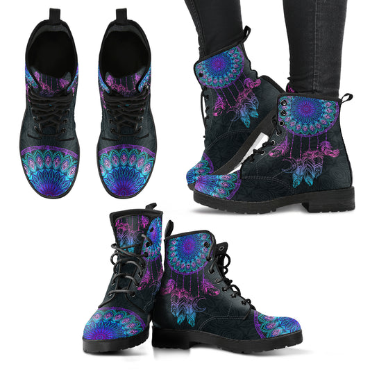 Mandala Dream Catcher Women's Leather Boots