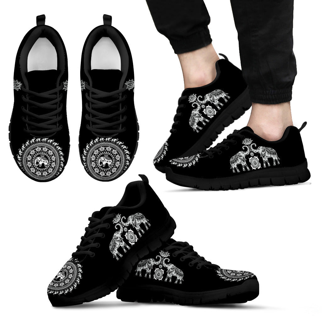 Elephant Mandala Black - Sneakers
