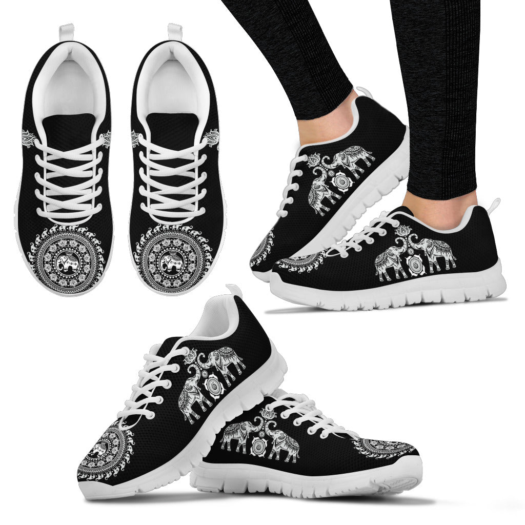 Elephant Mandala Black - Sneakers