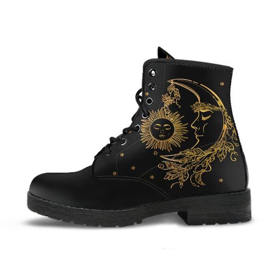 Women's Black Sun Moon Boots