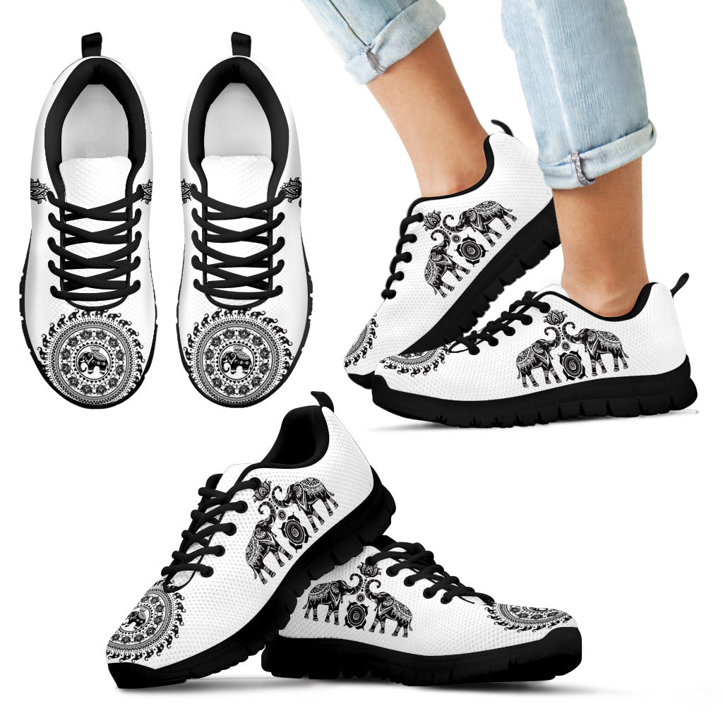 Elephant Mandala White - Sneakers