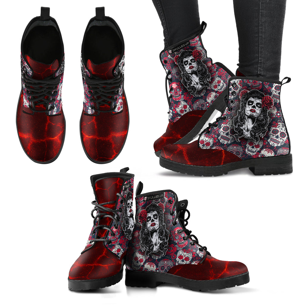 Day Of The Dead Boots - Women's Leather Boots