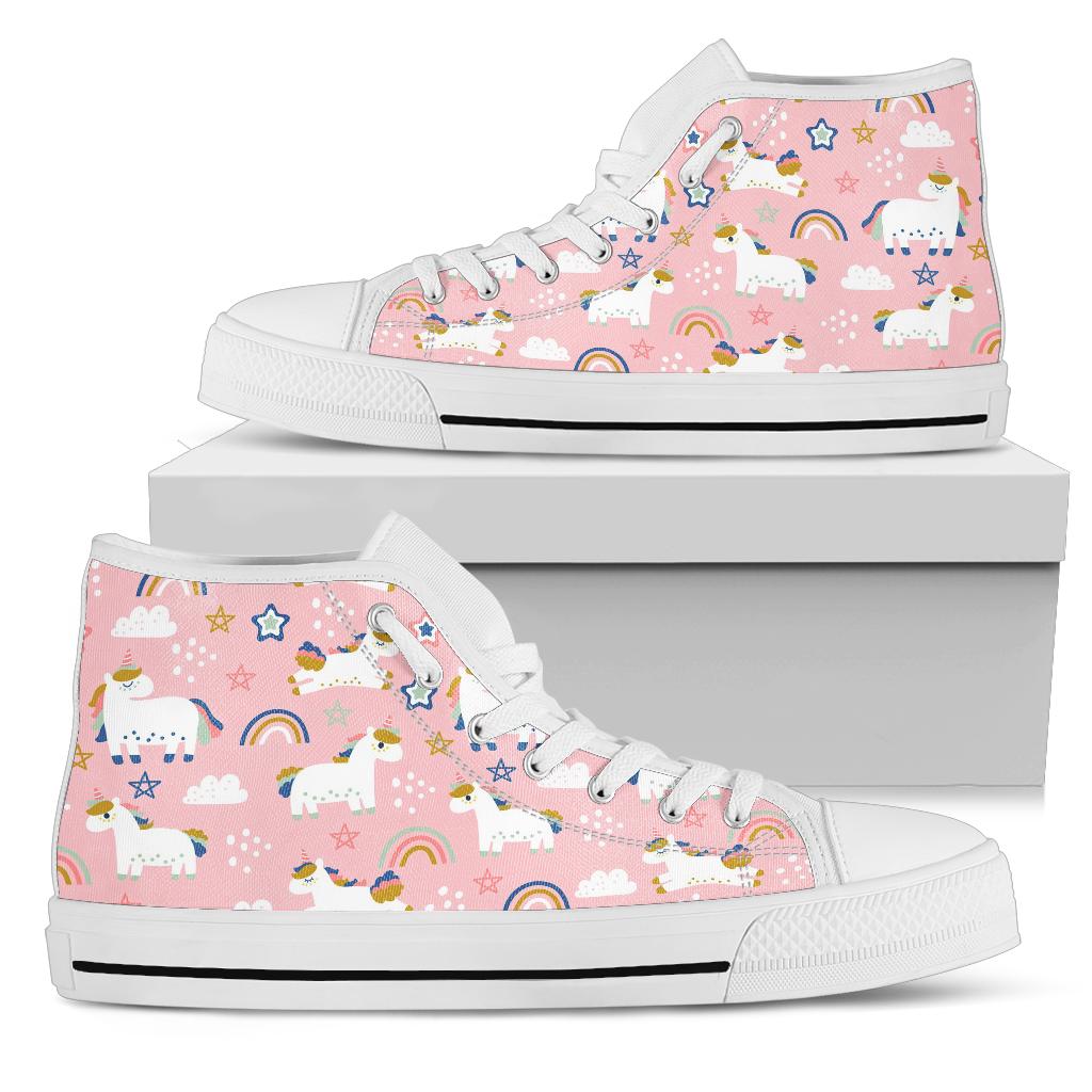 Pink Unicorn High Top Shoes