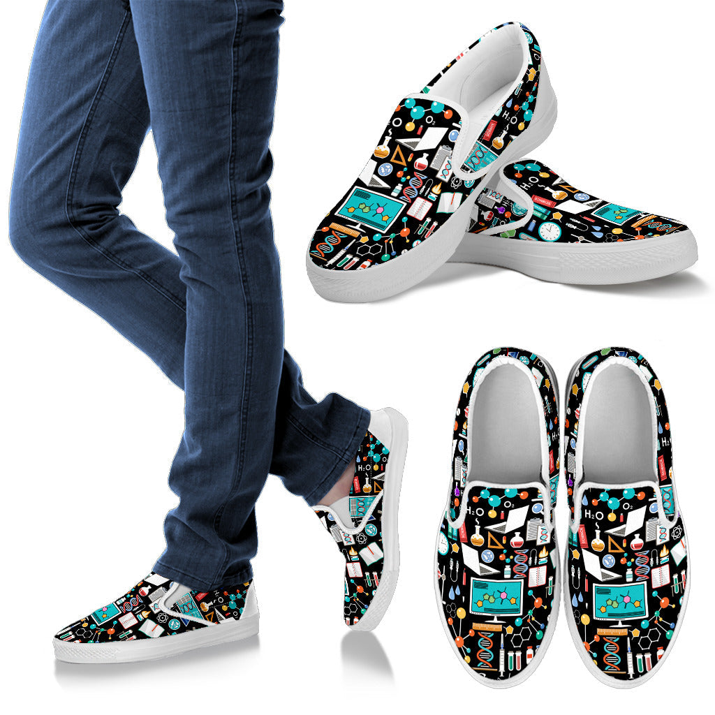 Science Pattern - Slip Ons