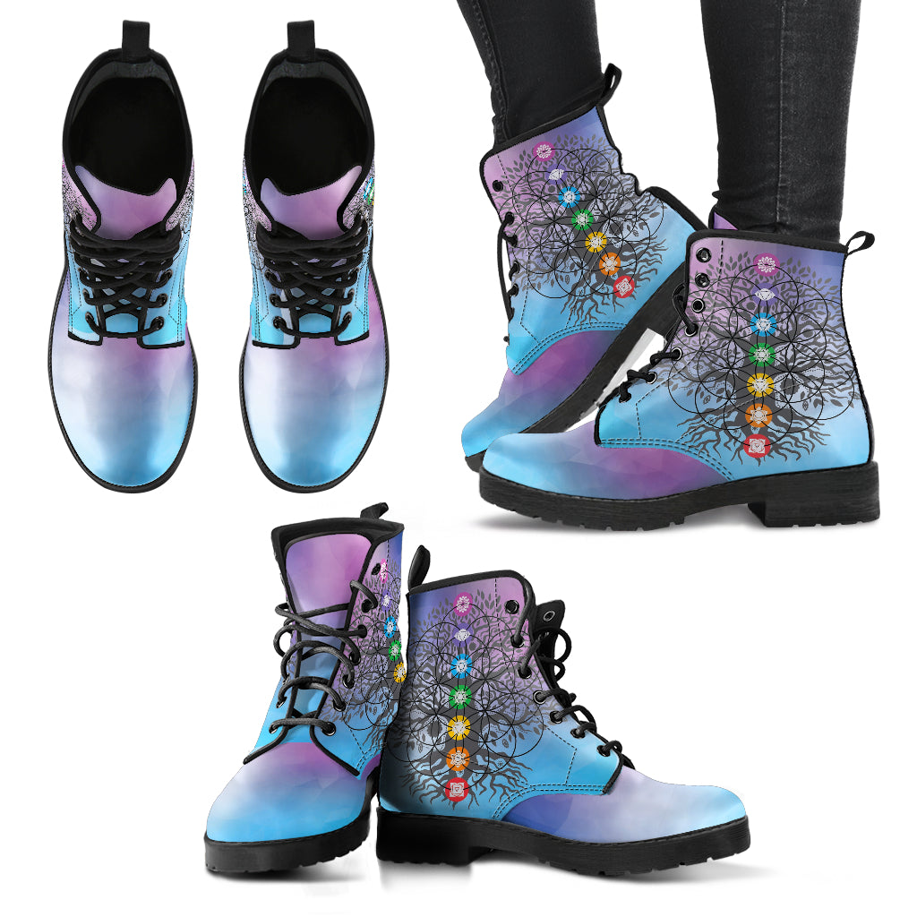 Chakra Tree of Life Women's Leather Boots