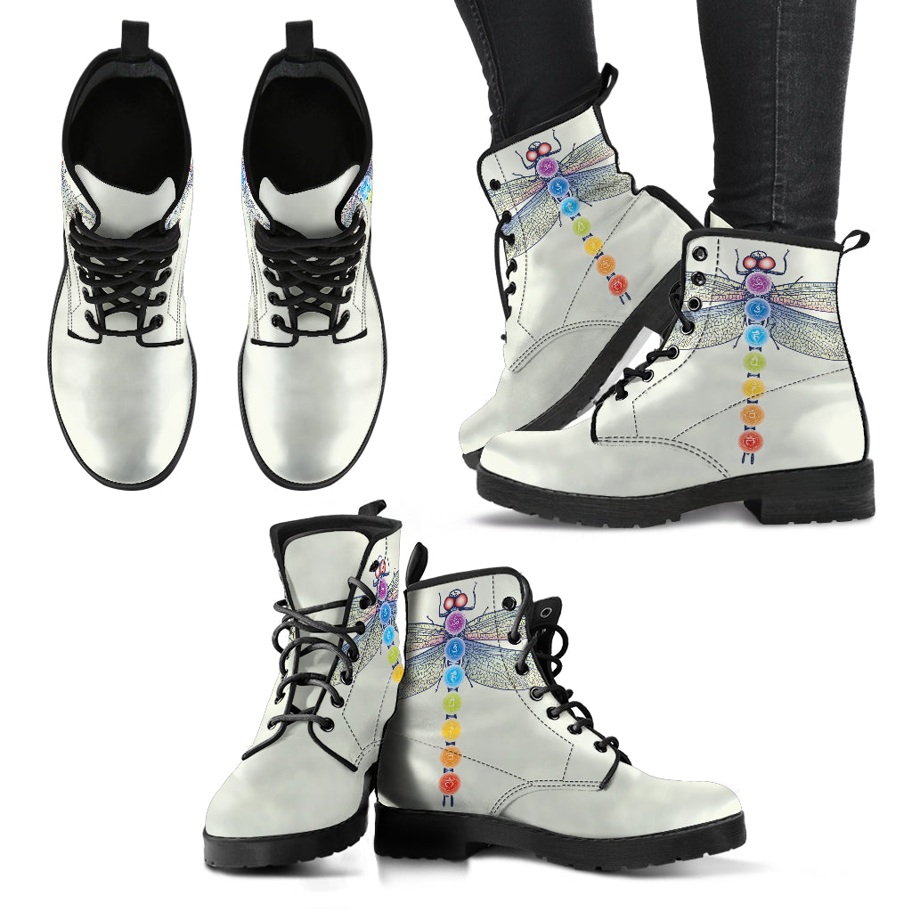 Chakra and Dragonfly Women's Leather Boots