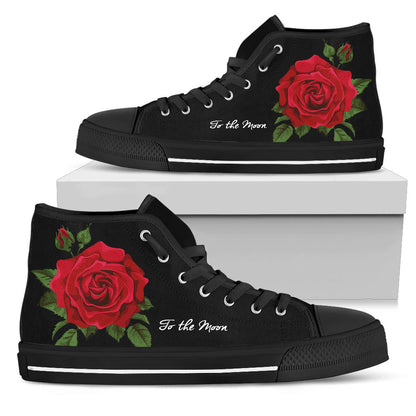 Custom To The Moon High Top Shoes