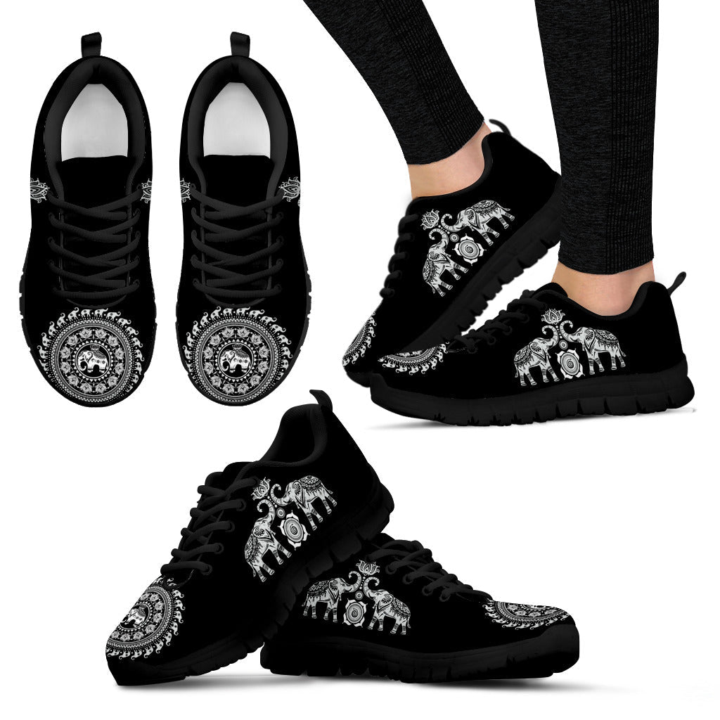 Elephant Mandala Black - Sneakers