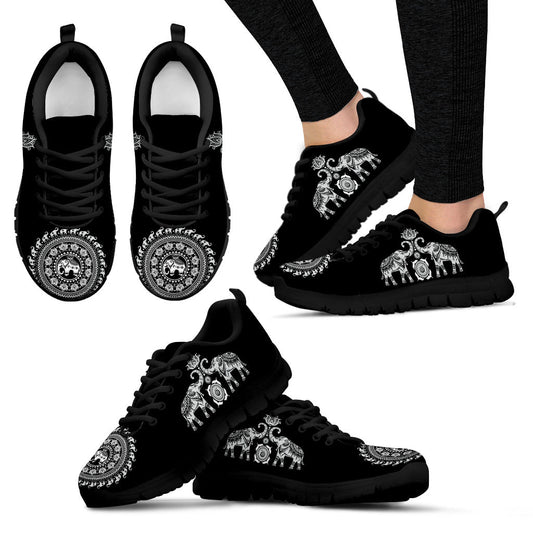 Elephant Mandala Black - Sneakers