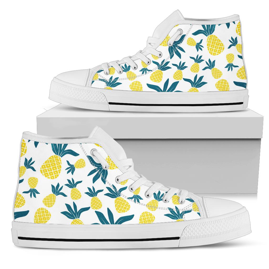Yellow Pineapple High Top Shoes