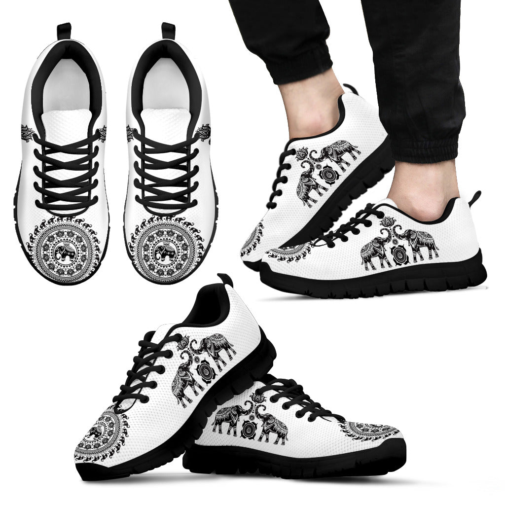 Elephant Mandala White - Sneakers