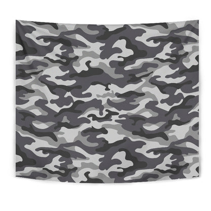 Grey Camouflage Wall Tapestry