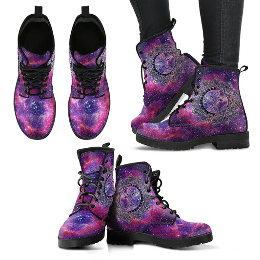 Nebula Sun Moon Women's Leather Boots