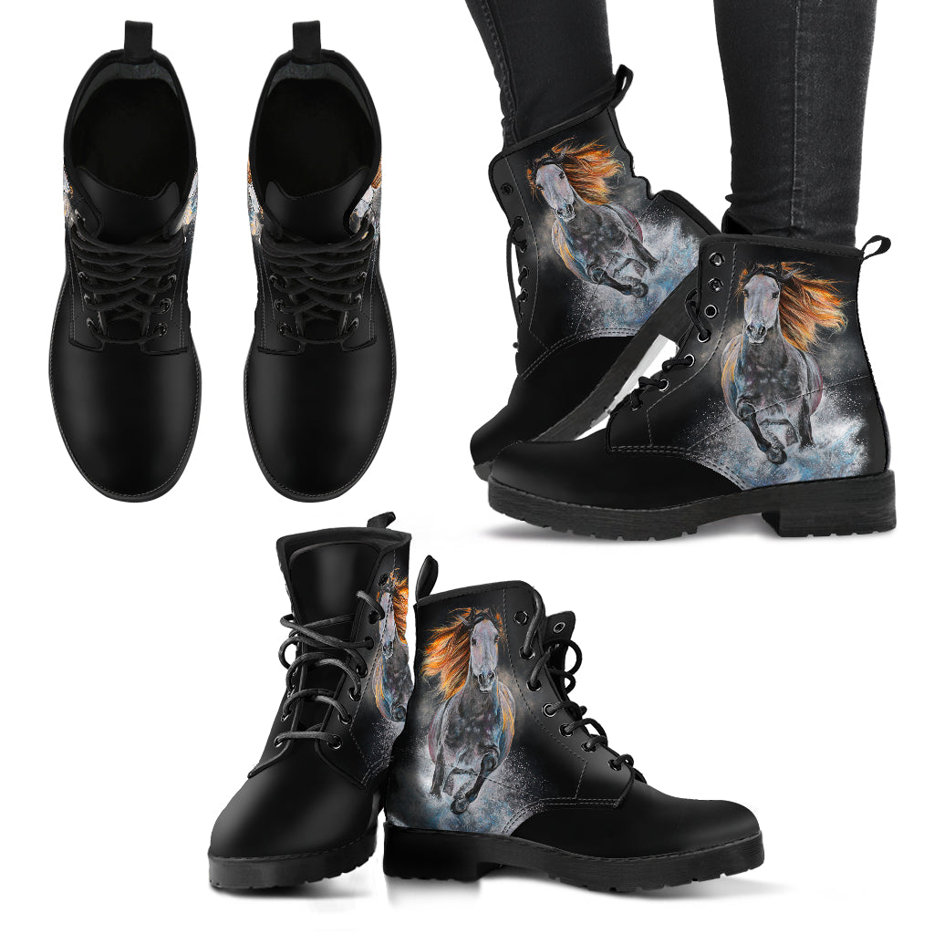 Running Horse Printed Boots