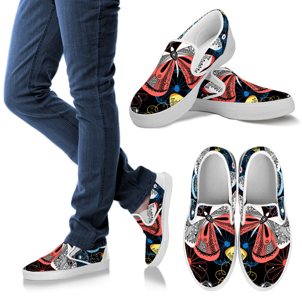 Colorful Butterflies Decor Slip On Shoes