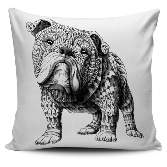 ENGLISH BULLDOG ORNATE ANIMAL PILLOW COVER