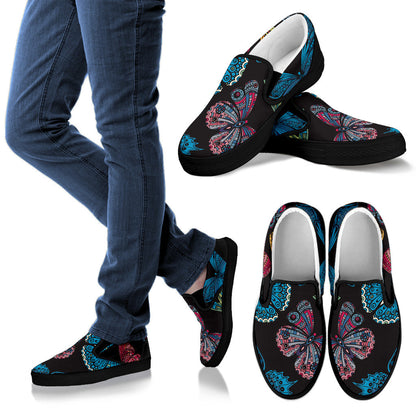 Colorful Butterflies Slip On Shoes