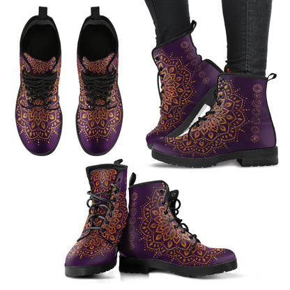 Gold chakra mandala women’s printed boots – product image 3