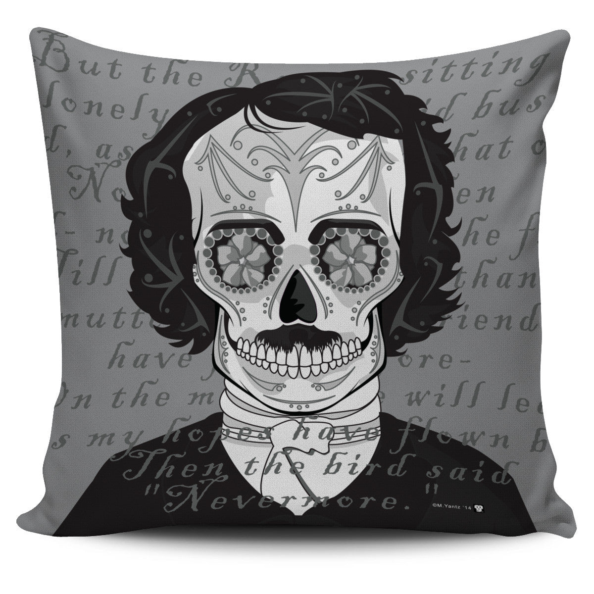 POE SUGAR SKULL PILLOW COVERS