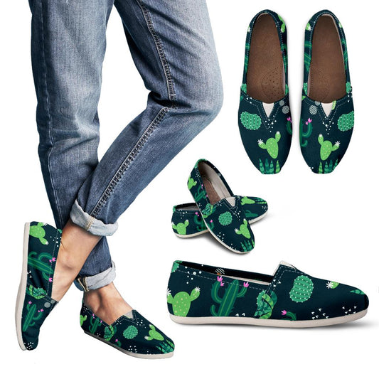 Green Cactus Slip On Shoes Womens