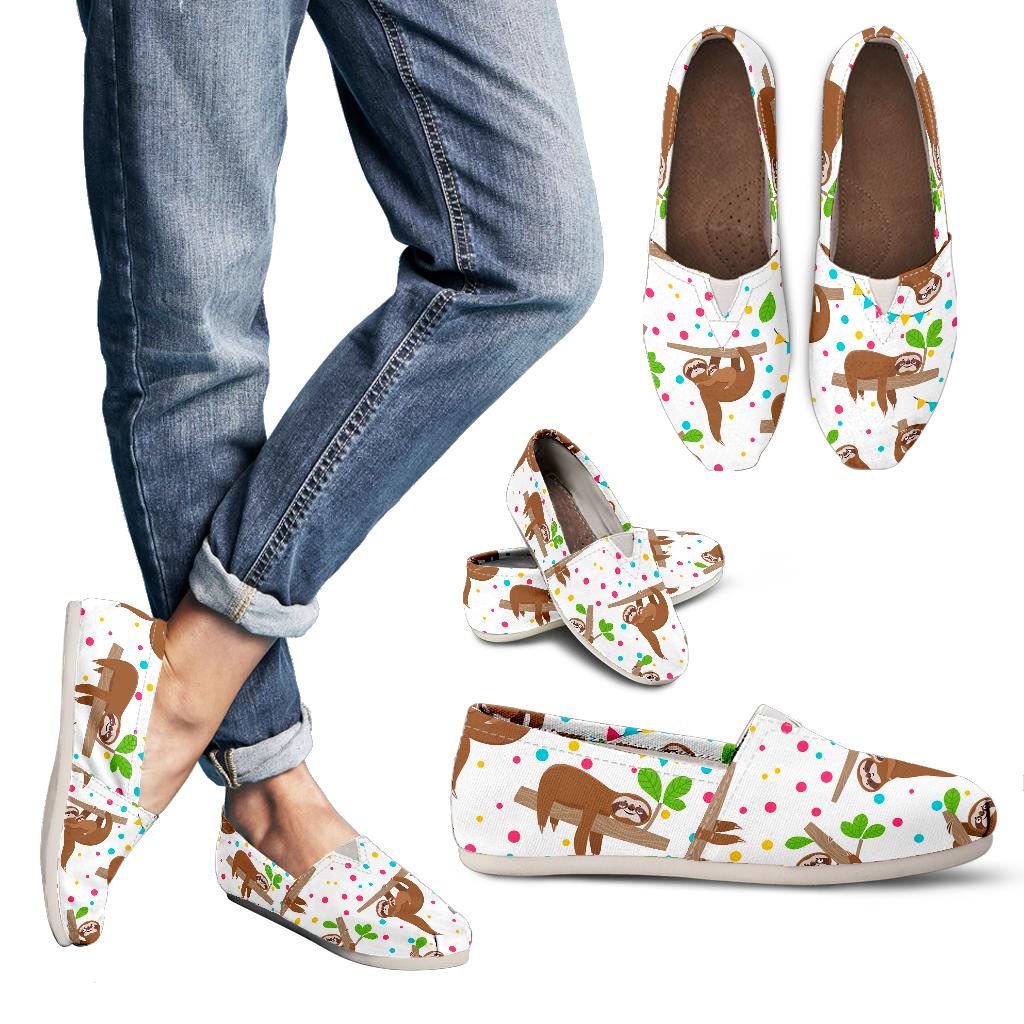 Sloth Slip On Shoes Womens Flat Casuals