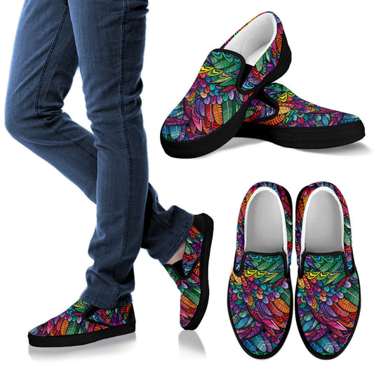 Boho Feathers - Slip Ons
