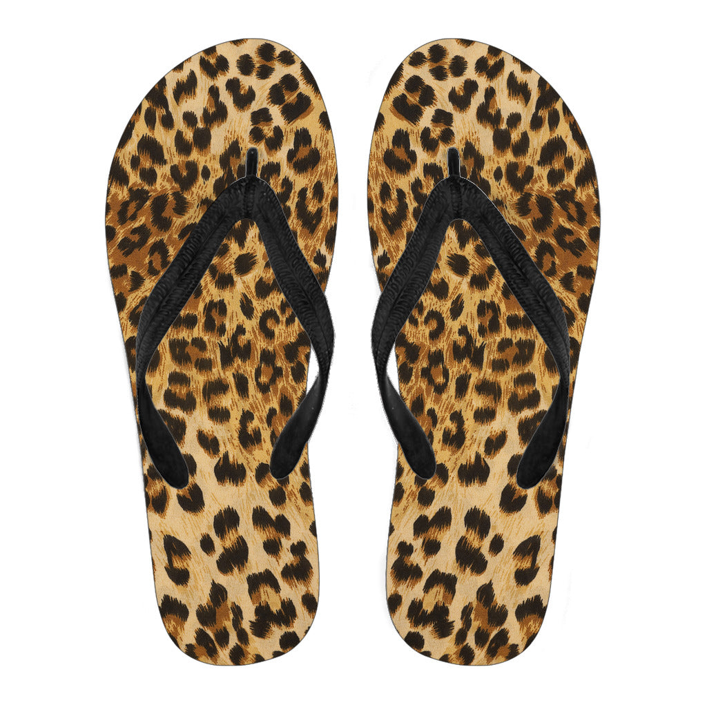 Leopard Print Flip Flops