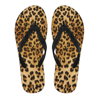 Leopard Print Flip Flops