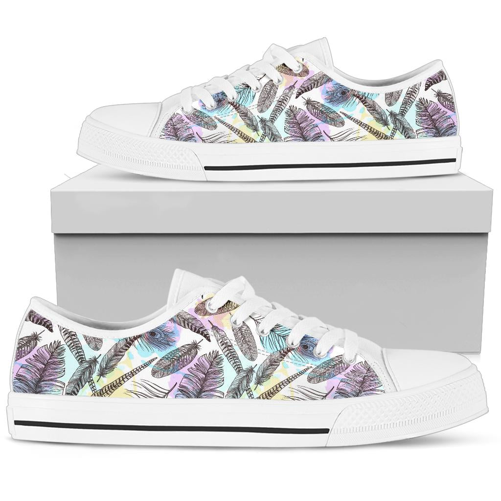 Feather Print Low Top Shoes