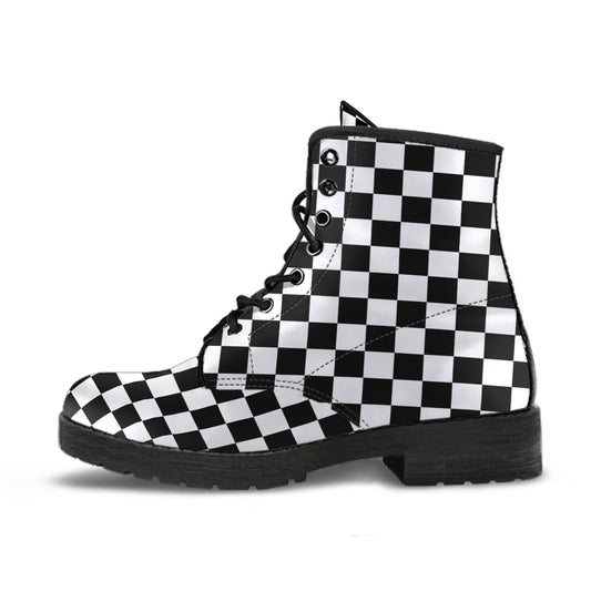 Best Checker Boots Fashion Combat Boots, Vegan Leather Boots, Custom Shoes, Custom Boots, Cool Shoes