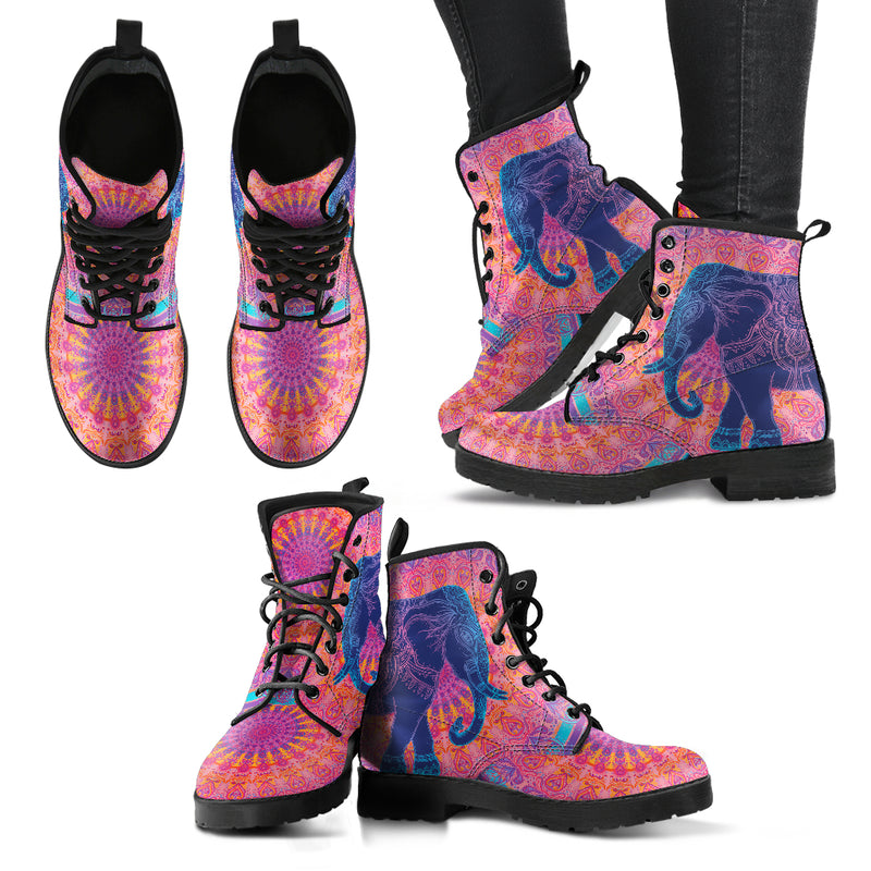 Elephant mandala artwork printed boots