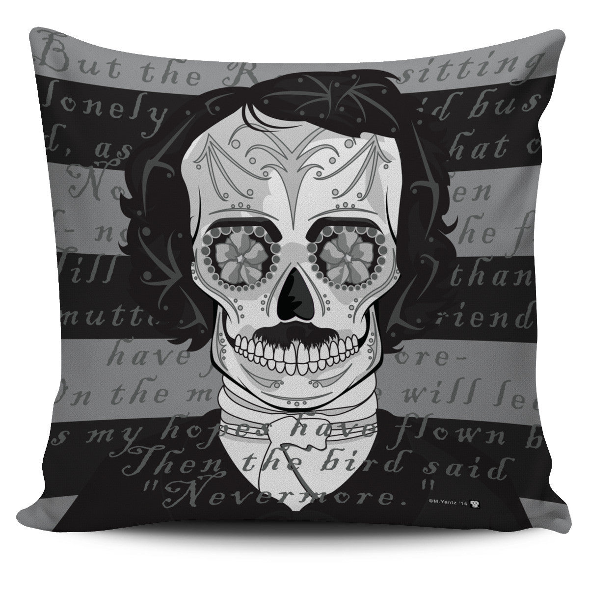 POE SUGAR SKULL PILLOW COVERS