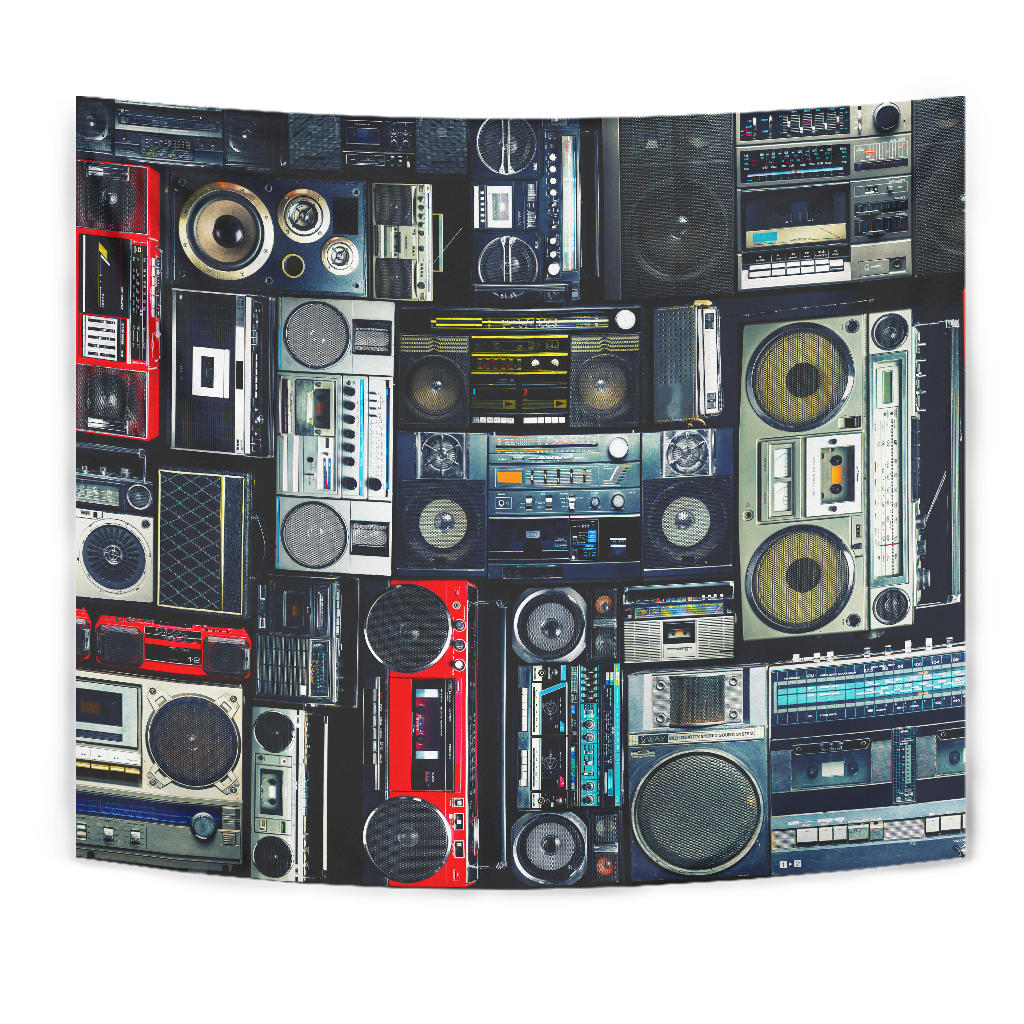 Vintage Boombox Stereos Wall Tapestry